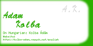 adam kolba business card