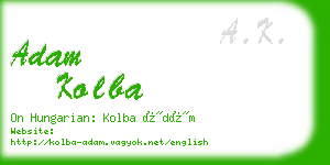 adam kolba business card